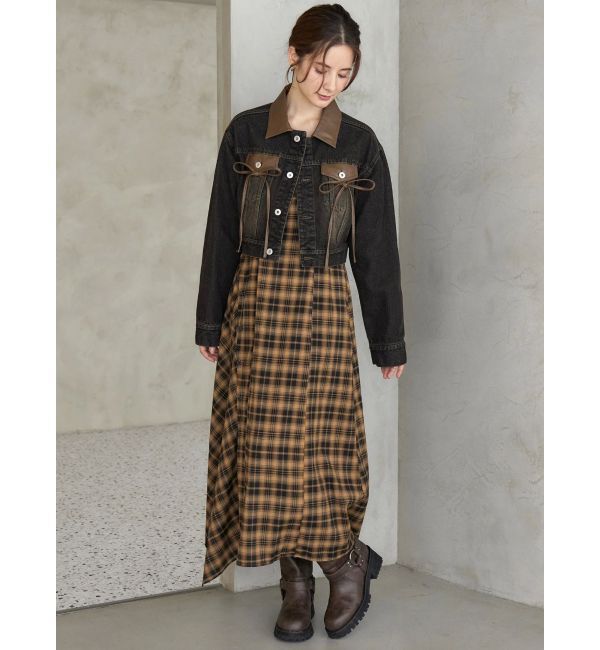CALNAMUR「２ＷＡＹチェックロングワンピース」|ワンピース|