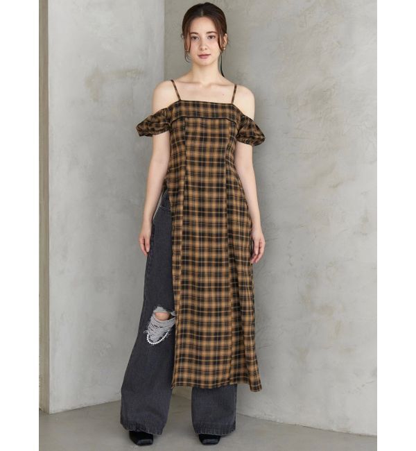 CALNAMUR「２ＷＡＹチェックロングワンピース」|ワンピース|