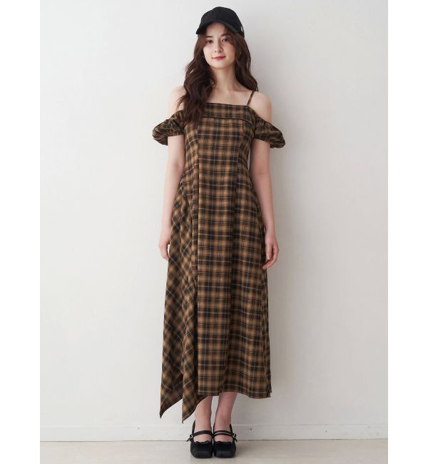 CALNAMUR「２ＷＡＹチェックロングワンピース」|ワンピース|