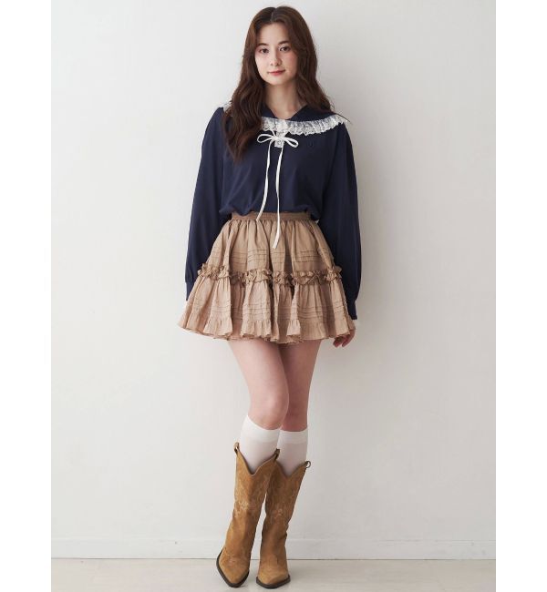 CALNAMUR「コットンギャザーボリュームスカート」|スカート|