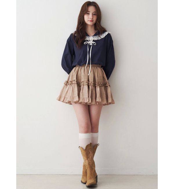 CALNAMUR「コットンギャザーボリュームスカート」|スカート|