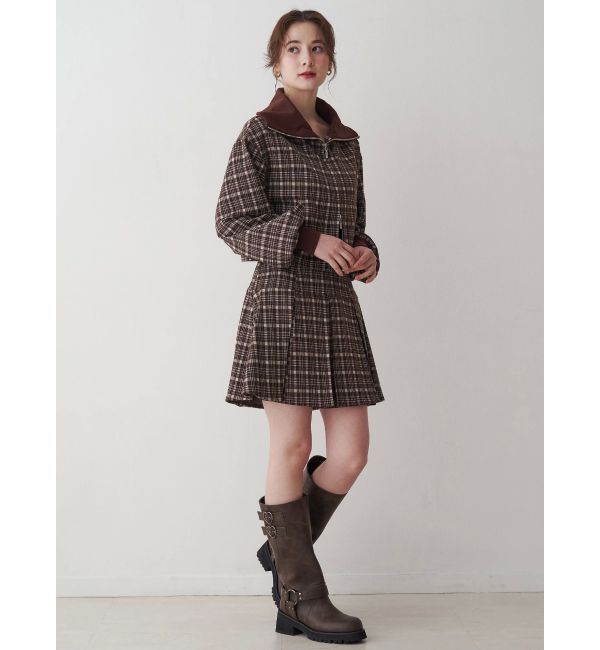 CALNAMUR「チェックニットソーミニスカート」|スカート|