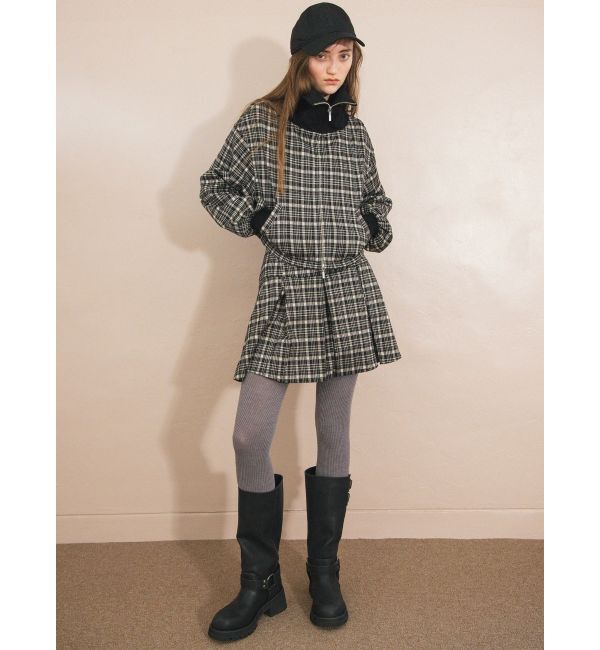 CALNAMUR「チェックニットソーミニスカート」|スカート|