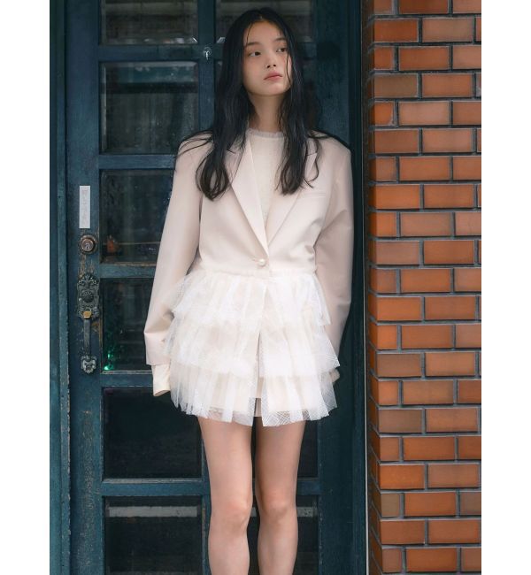 CALNAMUR「チュールティアードジャケット」|その他|アイボリー