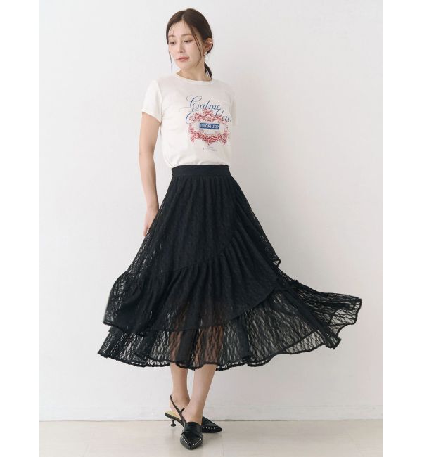 CALNAMUR「アシメフリルスカート」|スカート|ブラック