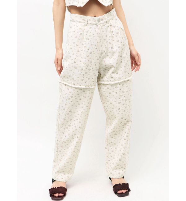 CALNAMUR「ツイルフラワーロングパンツ」|デニム|