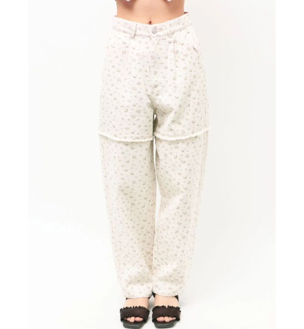 CALNAMUR「ツイルフラワーロングパンツ」|デニム|