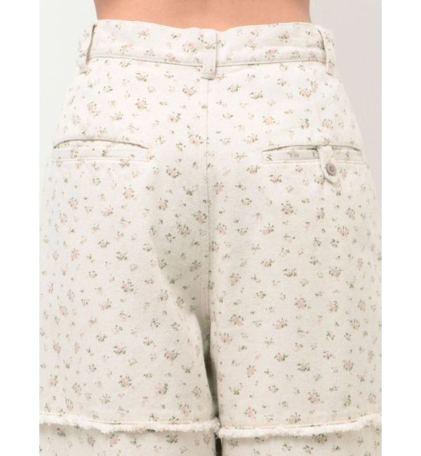 CALNAMUR「ツイルフラワーロングパンツ」|デニム|