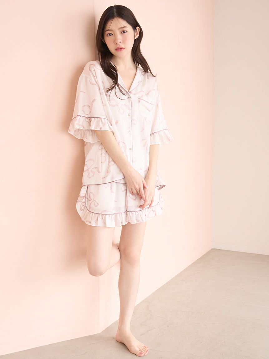 SNIDEL HOME「【Luxshine】【接触冷感】フリルリボンショートパンツ」|ルームウェア|