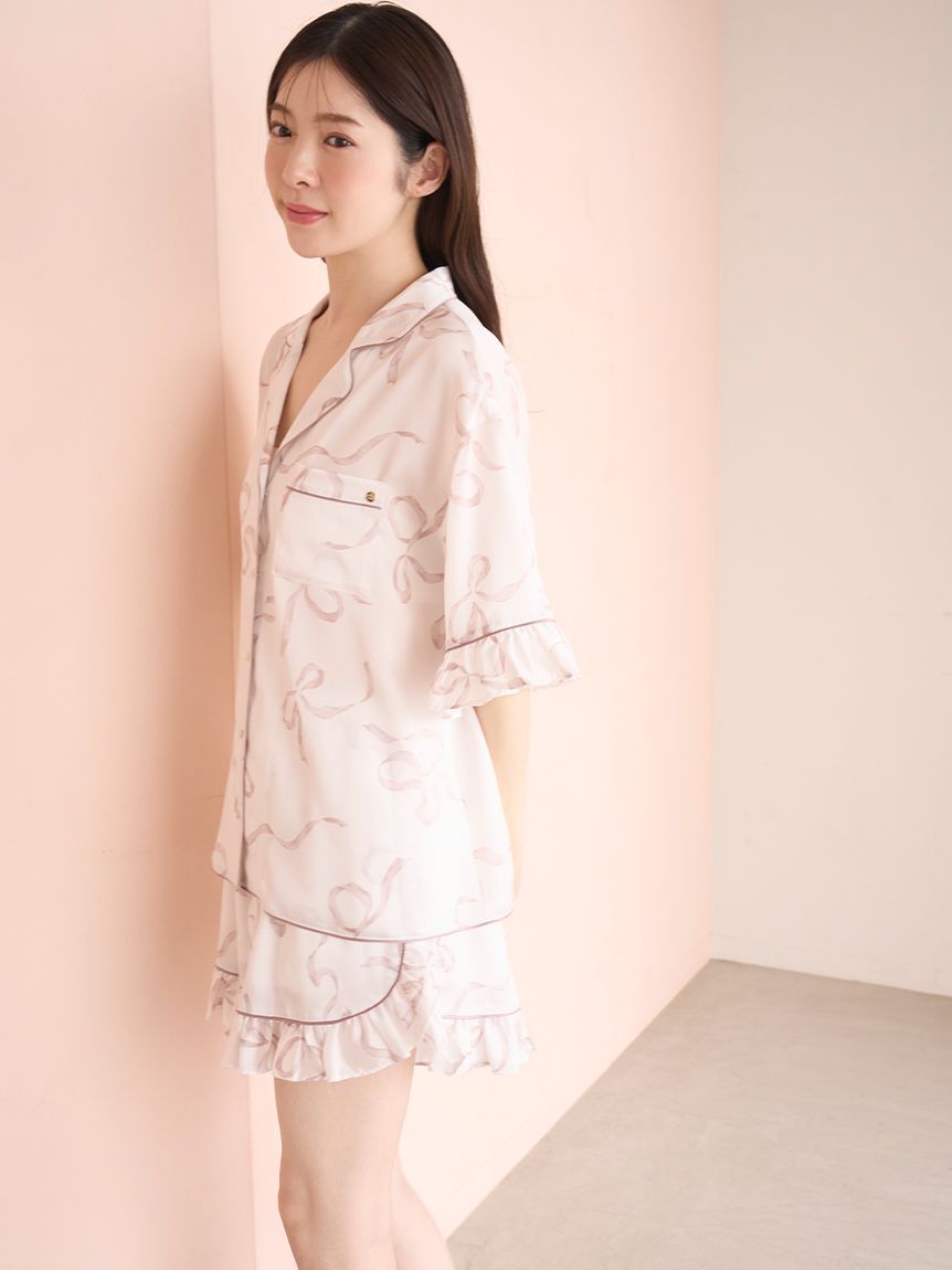 SNIDEL HOME「【Luxshine】【接触冷感】フリルリボンショートパンツ」|ルームウェア|