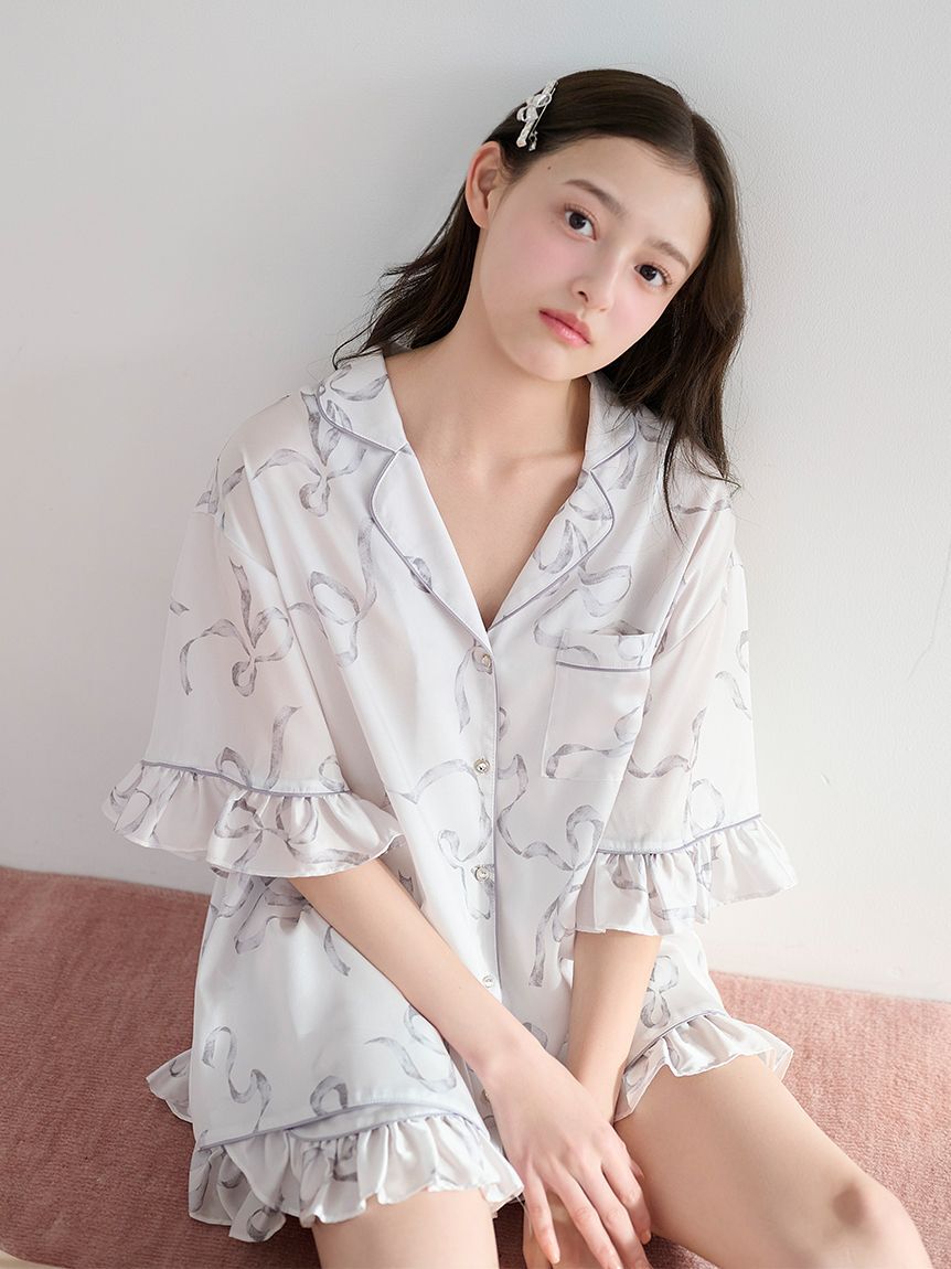 SNIDEL HOME「【Luxshine】【接触冷感】フリルリボンショートパンツ」|ルームウェア|