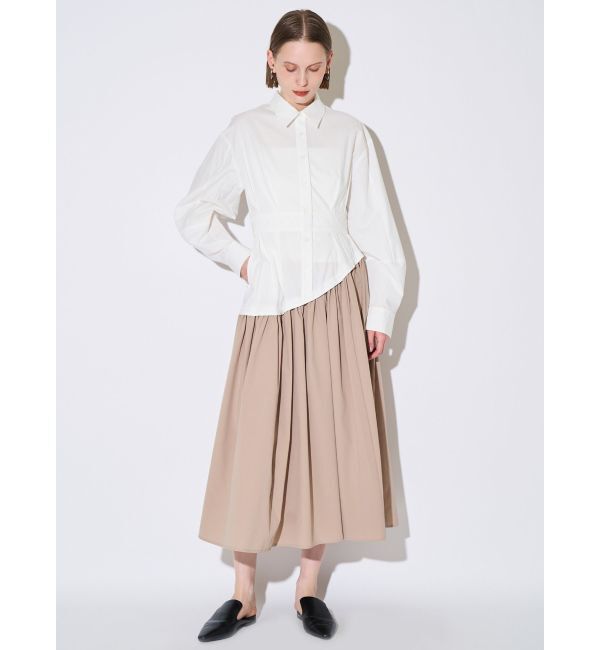 ELENDEEK「WAVE LINE TUCK OP」|ワンピース|オフホワイト