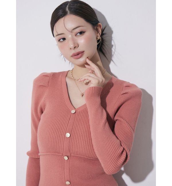 RESEXXY「ゴールドボタンタイトニットワンピース」|ワンピース|