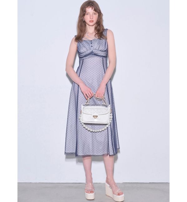 RESEXXY「ドットチュールレイヤードワンピース」|ワンピース|