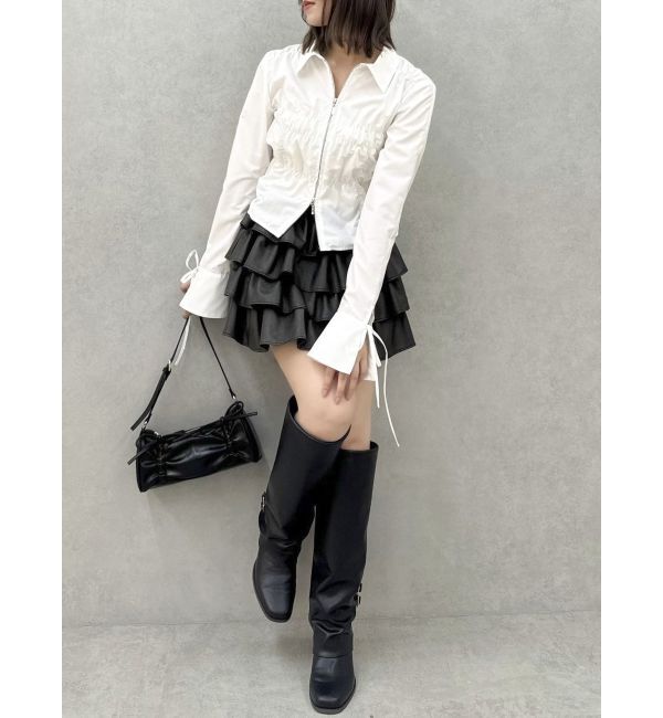 dazzlin「ダブルファスナーギャザーシャツ」|シャツ・ブラウス|