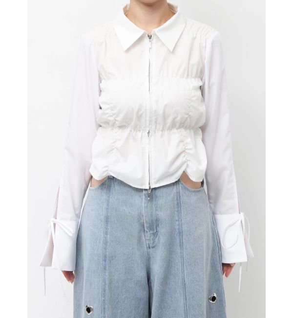 dazzlin「ダブルファスナーギャザーシャツ」|シャツ・ブラウス|