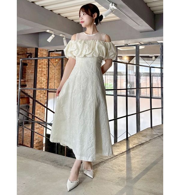 dazzlin「【藤井サチコラボ】ジャカードバルーンスリーブドレス」|ドレス|