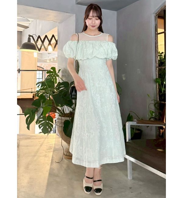 dazzlin「【藤井サチコラボ】ジャカードバルーンスリーブドレス」|ドレス|