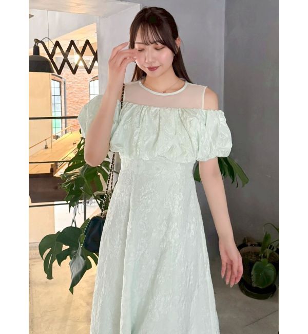 dazzlin「【藤井サチコラボ】ジャカードバルーンスリーブドレス」|ドレス|