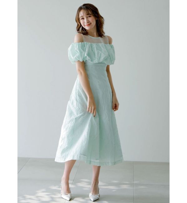 dazzlin「【藤井サチコラボ】ジャカードバルーンスリーブドレス」|ドレス|