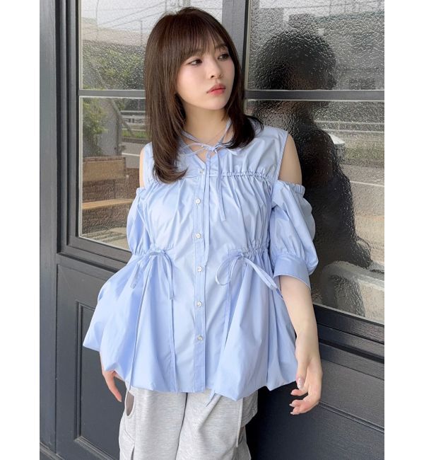 dazzlin「ギャザーバルーンペプラムブラウス」|シャツ・ブラウス|