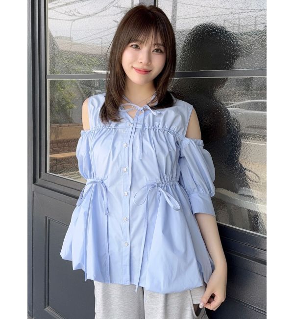 dazzlin「ギャザーバルーンペプラムブラウス」|シャツ・ブラウス|