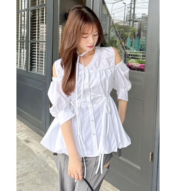 dazzlin「ギャザーバルーンペプラムブラウス」|シャツ・ブラウス|