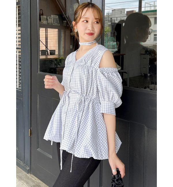 dazzlin「ギャザーバルーンペプラムブラウス」|シャツ・ブラウス|