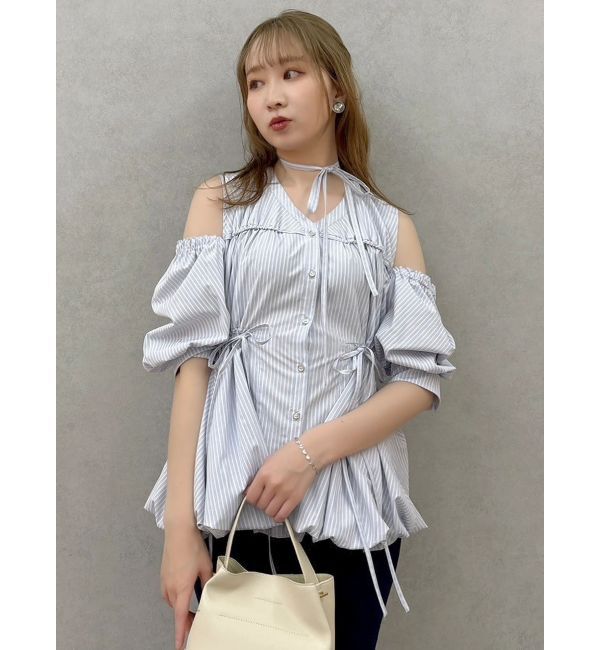 dazzlin「ギャザーバルーンペプラムブラウス」|シャツ・ブラウス|