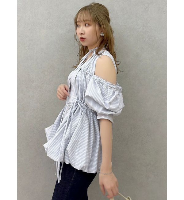 dazzlin「ギャザーバルーンペプラムブラウス」|シャツ・ブラウス|