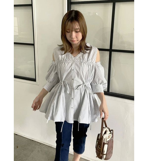 dazzlin「ギャザーバルーンペプラムブラウス」|シャツ・ブラウス|