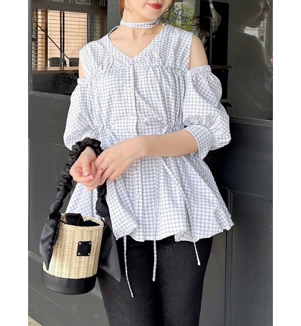 dazzlin「ギャザーバルーンペプラムブラウス」|シャツ・ブラウス|ミックス