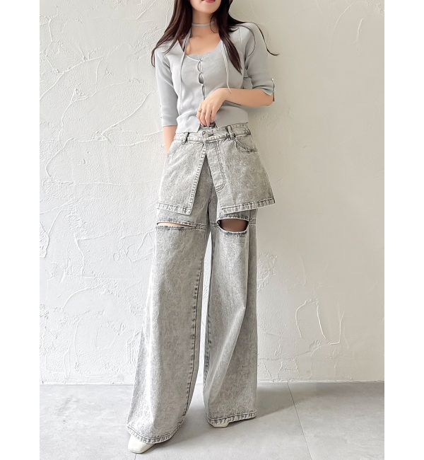 dazzlin「ハーフスリーブレイヤードカーデトップス」|ニット・セーター|