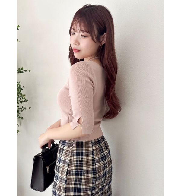 dazzlin「ハーフスリーブレイヤードカーデトップス」|ニット・セーター|