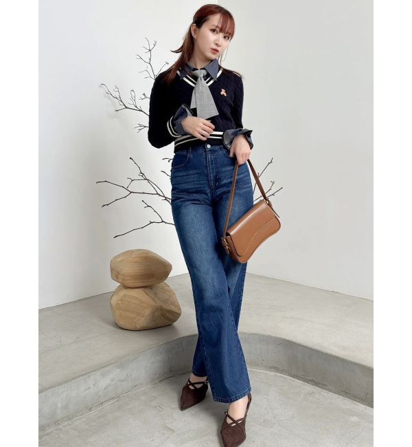 dazzlin「【POLO BCSコラボ/20周年記念復刻！】シャツドッキングケーブルニットトップス」|ニット・セーター|