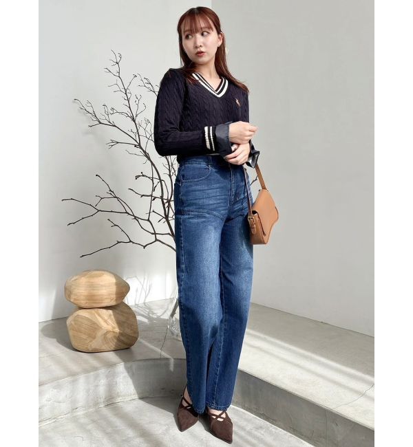 dazzlin「【POLO BCSコラボ/20周年記念復刻！】シャツドッキングケーブルニットトップス」|ニット・セーター|