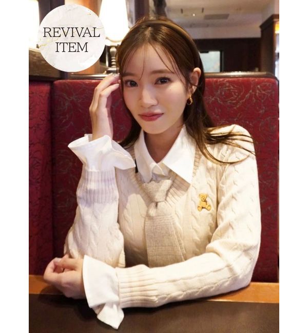 dazzlin「【POLO BCSコラボ/20周年記念復刻！】シャツドッキングケーブルニットトップス」|ニット・セーター|