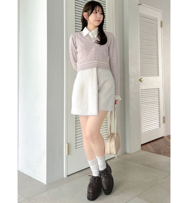 dazzlin「【POLO BCSコラボ/20周年記念復刻！】シャツドッキングケーブルニットトップス」|ニット・セーター|