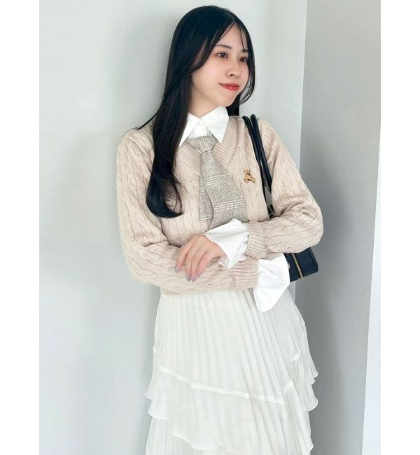 dazzlin「【POLO BCSコラボ/20周年記念復刻！】シャツドッキングケーブルニットトップス」|ニット・セーター|