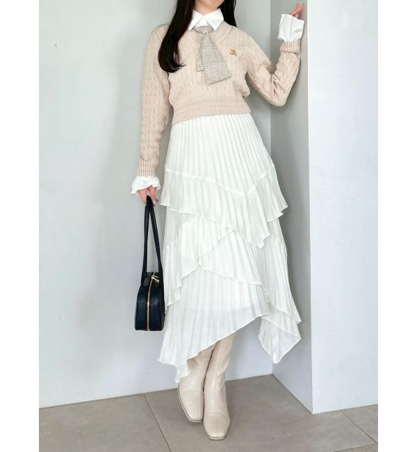 dazzlin「【POLO BCSコラボ/20周年記念復刻！】シャツドッキングケーブルニットトップス」|ニット・セーター|