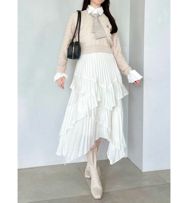 dazzlin「【POLO BCSコラボ/20周年記念復刻！】シャツドッキングケーブルニットトップス」|ニット・セーター|