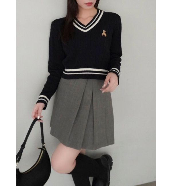 dazzlin「【POLO BCSコラボ/20周年記念復刻！】シャツドッキングケーブルニットトップス」|ニット・セーター|