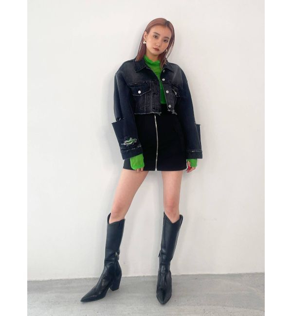 EMODA「スリットスリーブデニムジャケット」|ブルゾン・スタジャン|