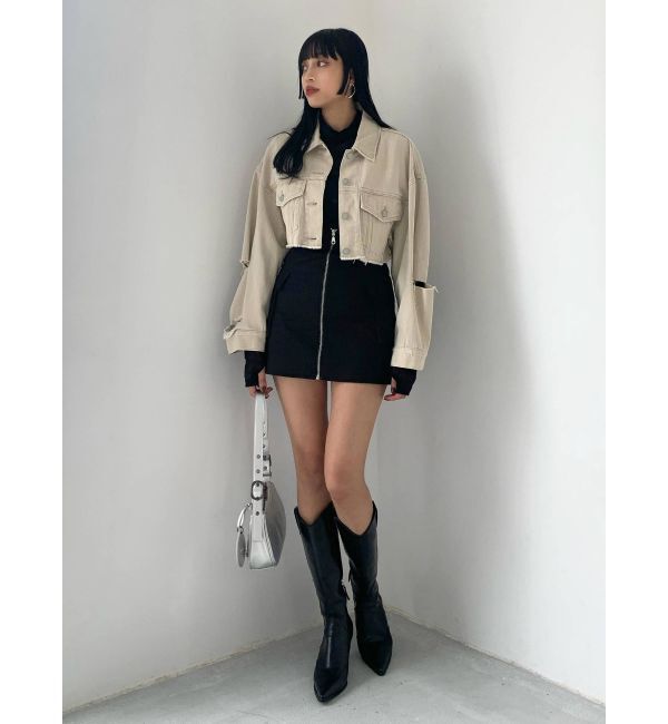 EMODA「スリットスリーブデニムジャケット」|ブルゾン・スタジャン|