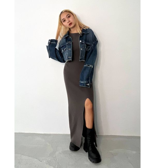 EMODA「スリットスリーブデニムジャケット」|ブルゾン・スタジャン|