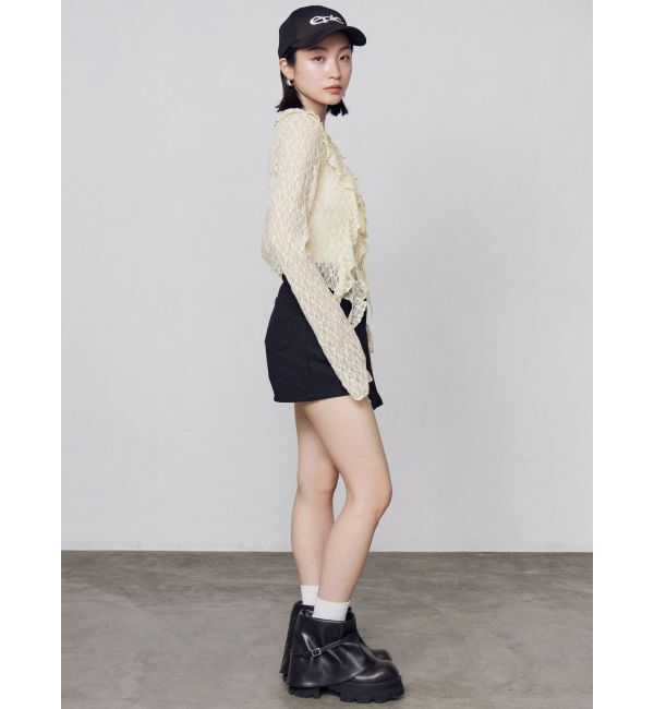 EMODA「ドットラッフルフリルクロップトップ」|Tシャツ・カットソー|