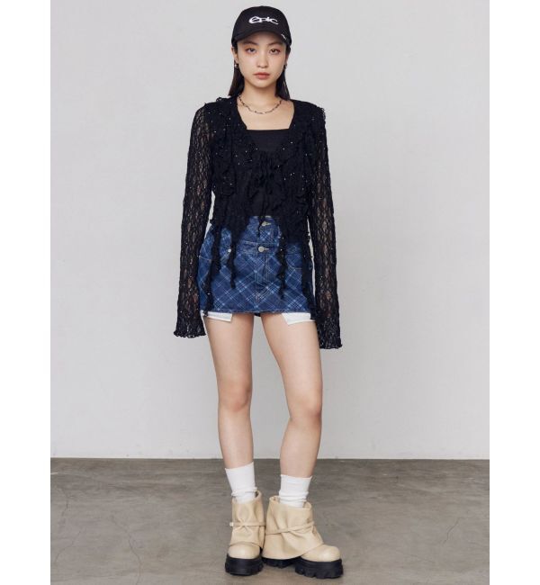 EMODA「ドットラッフルフリルクロップトップ」|Tシャツ・カットソー|