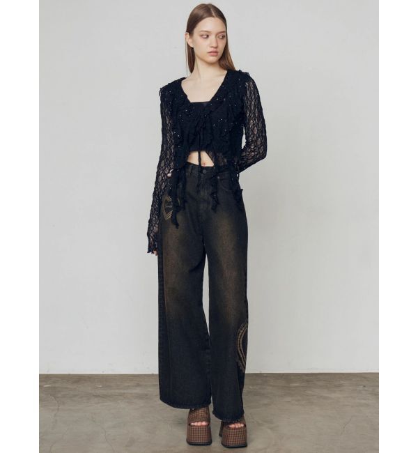 EMODA「ドットラッフルフリルクロップトップ」|Tシャツ・カットソー|