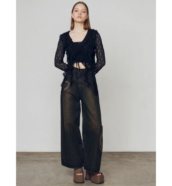 EMODA「ドットラッフルフリルクロップトップ」|Tシャツ・カットソー|