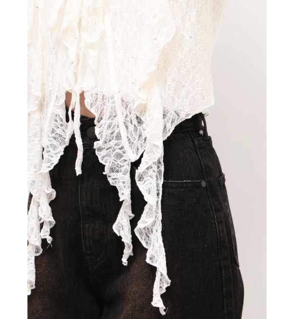 EMODA「ドットラッフルフリルクロップトップ」|Tシャツ・カットソー|